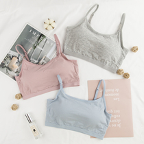 Summer anti-walking light Breasted Underwear Pure Cotton Student Girl Hit Bottom Without Steel Ring Vest Full Cotton Thin harnesses