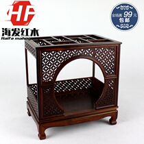 Redwood antique miniature furniture model sour branch wood moon door bed solid wood old-fashioned cold bed wood carving craft home furnishings