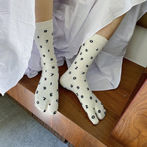 LET ME SEE trotters toe socks womens two toe socks split feet pointed horseshoe socks middle tube socks thin tide autumn and winter