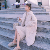 Korean version of design sense niche down cotton clothes female 2021 Winter oversize cotton padded jacket thick long cotton coat