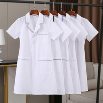 Beauty salon work clothing womens summer oral skin Management medical beauty white coat beautician high-end embroidery customization