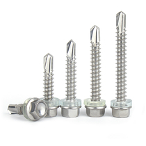  304 stainless steel outer hexagon drill tail screw Self-tapping screw Color steel tile self-tapping self-drilling dovetail nail