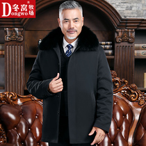 Parker clothing male middle-aged and elderly fur wool inner lining overcome male fur coat autumn and winter clothing