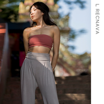 L RECNAVA sports bandeau underwear womens strapless yoga fitness gathering running with chest pad bra bra