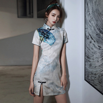 Improved national tide cheongsam 2021 new female summer young girl little Chinese style dress short