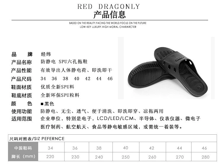 Dép 6 lỗ chống tĩnh điện Giày tĩnh Shishuo Giày tĩnh điện Asus Giày tĩnh điện Changshuo có một cỡ quá nhỏ dép bảo hộ lao động
