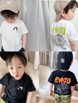LANIKIki Summer new male and female children casual printed short sleeves T children pure cotton short sleeve blouses spot