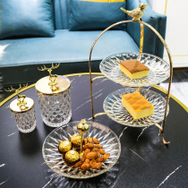 Nordic American coffee table ornaments candy plate cake tray crystal fruit plate creative fruit plate living room household