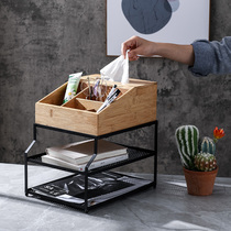 Nordic simple storage rack Net red cosmetics storage box living room office desktop tissue box storage rack