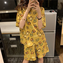 Pajamas womens summer cute Korean version of Japanese short-sleeved shorts girls sweet student home clothes can be worn outside suit