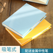 Notebook literary exquisite high-end writing book thick a5 leather red pink personality creative beautiful diary female leather notepad exquisite high-end office supplies stationery solid color