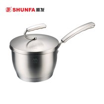 Shunfa famous door 16cm single handle soup pot milk pot three layer composite bottom non-coated 304 stainless steel induction cooker Universal