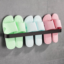 Bathroom trailer rack black wall hanging non-perforated storage place shoes toilet door storage artifact shoe bracket