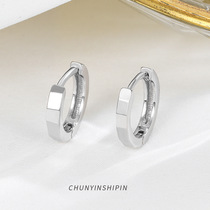 ins Wind minimal jewelry s925 pure silver cut face earbutton earbutton halo earbutton female