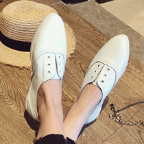 Tide Cards Genuine Leather Flat Bottom Pointed Small White Shoes Women Shoes 2022 Spring Summer New Nets Red 100 Hitch Casual One Foot single shoe