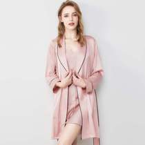 Sexy Real Silk Pyjamas Woman Two Sets Lady Superior Sense Harnesses Sleeping Dresses Dress Bathrobe Bridal Bridal Gowns Spring Autumn Home Clothes