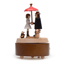 Taiwan Jeancard Cannon Music box Wooden rotating creative couples Day wedding gift Girl boyfriend