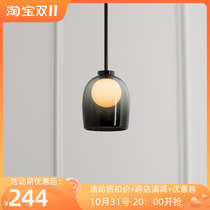 Bar counter chandelier Nordic creative restaurant glass lighting simple fashion coffee model bedroom bedside chandelier