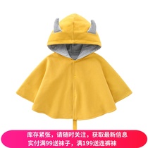 Childrens cloak baby cloak baby coat shawl Korean spring and autumn double Princess Autumn Winter plus velvet out outside