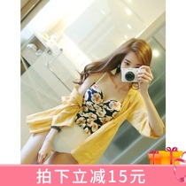 2021 New Japanese printed bikini one-piece swimsuit women soak hot spring white swimsuit bikini