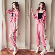 Hong Kong Leisure Sports Suit Women's Spring and Autumn 2019 New Fashion Korean Loose Foreign Style Running Two-Piece Set