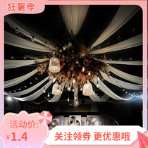 Korean wedding pumpkin ceiling cloth Milk silk Chiffon Ice silk Swiss yarn floating top fabric props Gauze curtain processing