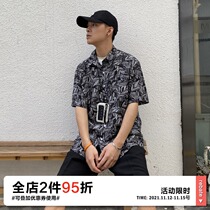 OFFBORD summer Japanese vintage floral shirt mens short sleeve harbor wind loose casual Hawaiian beach shirt