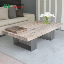 Nordic style solid wood coffee table table creative modern minimalist antique iron industrial style home living room log small tea table