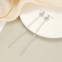 Winy earthen silver needle ear accessories Silver color Japan-ROK Ins personality 100 hitch minimalist fashion net red temperament high level