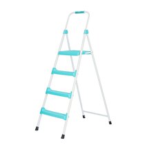 Wenn Nai household herringbone ladder Folding ladder Four-step color iron ladder Lightweight strong and durable widened pedal JSC-1