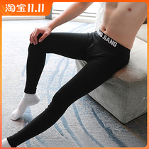 Mens autumn pants cotton thin warm pants Tide mens low waist pants single young mens tight Slim Leggings