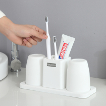 Xijia You simple toothbrush shelf Couple double desktop desktop home bathroom toothbrush Toothpaste mouthwash cup