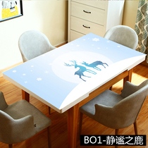 Soft glass tablecloth hot oil disposable table mat coffee table transparent plastic crystal board rectangular