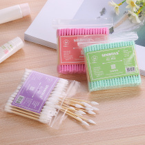  100 pieces of double-headed cotton swabs cotton swabs disposable ears cotton swabs makeup cleaning sticks cotton balls cotton swabs