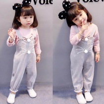 1 Infant childrens summer clothes 2-year-old girl Foreign suit 3 baby girl Summer cotton long sleeve two-piece 4 small childrens clothing