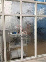 Stone print art glass partition double sided embossed tempered glass to figure out xuan door and window partition