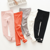 Girls leggings 2021 spring and autumn new Korean version of the female baby love trousers children wild cotton pants