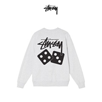 STUSSY Stussy Tide brand classic dice print cotton round neck sweater jacket men and women couple autumn