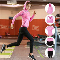 Sports suit womens fashion yoga suit five-piece set of quick-dry sexy show tight body slimming professional fitness running
