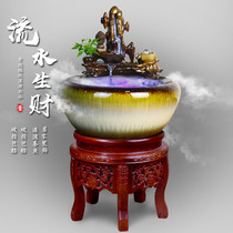 Jingdezhen Ceramic Fish Tank Living Room Small Desktop Water Fountain Household Fish Pot Goldfish Tank Humidifier Landscaping