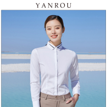 White shirt womens long-sleeved 2021 spring and autumn professional formal work clothes fashion temperament casual European and American style inch clothing cotton