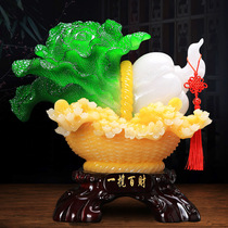 Baicai Ruyi jade cabbage ornaments large living room Zhaicai hotel shop cashier bar decoration creative opening gifts