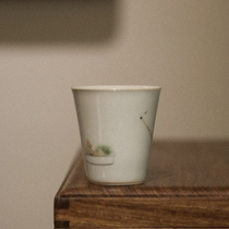 Carved oblique Yang Cup Tea Cup ceramic kung fu tea set smell Cup straight Cup Cup Cup Cup Tea Cup Master Cup