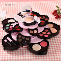 Eye shadow rotating big plum makeup box multi-layer folding makeup disc petals full set of combination festival set to send goddess