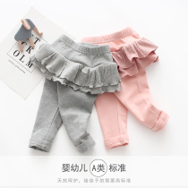 Girls Pants 2021 autumn models outside wear cotton baby child leggings Foreign Princess puffy skirt baby culottes