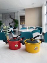 Micro-pressure cuisine pot saucepan 3-1 5 people with mini polyppot net red little yellow duck home multifunctional double ear new