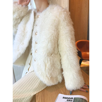 White small fragrant wind short imitation fur cashmere coat coat women Winter 2019 new plush shawl cardigan