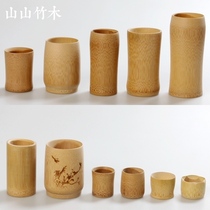 Bamboo cup carbonized paint-free crafts Bamboo water cup Beer cup Teacup Tea tube size can be customized lettering