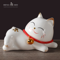 Wine cabinet decorations ornaments ceramic living room ornaments Zhaocai cat creative modern simple home soft decorations