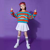 New Years Day childrens cheerleading costumes hip-hop hip-hop suit girls jazz dance costumes fashionable long-sleeved autumn